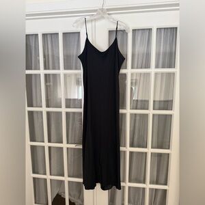 AYR Black 100% Silk Slip Dress